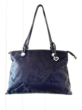 Brighton Mevelyn black tote with elegant swirl jacquard